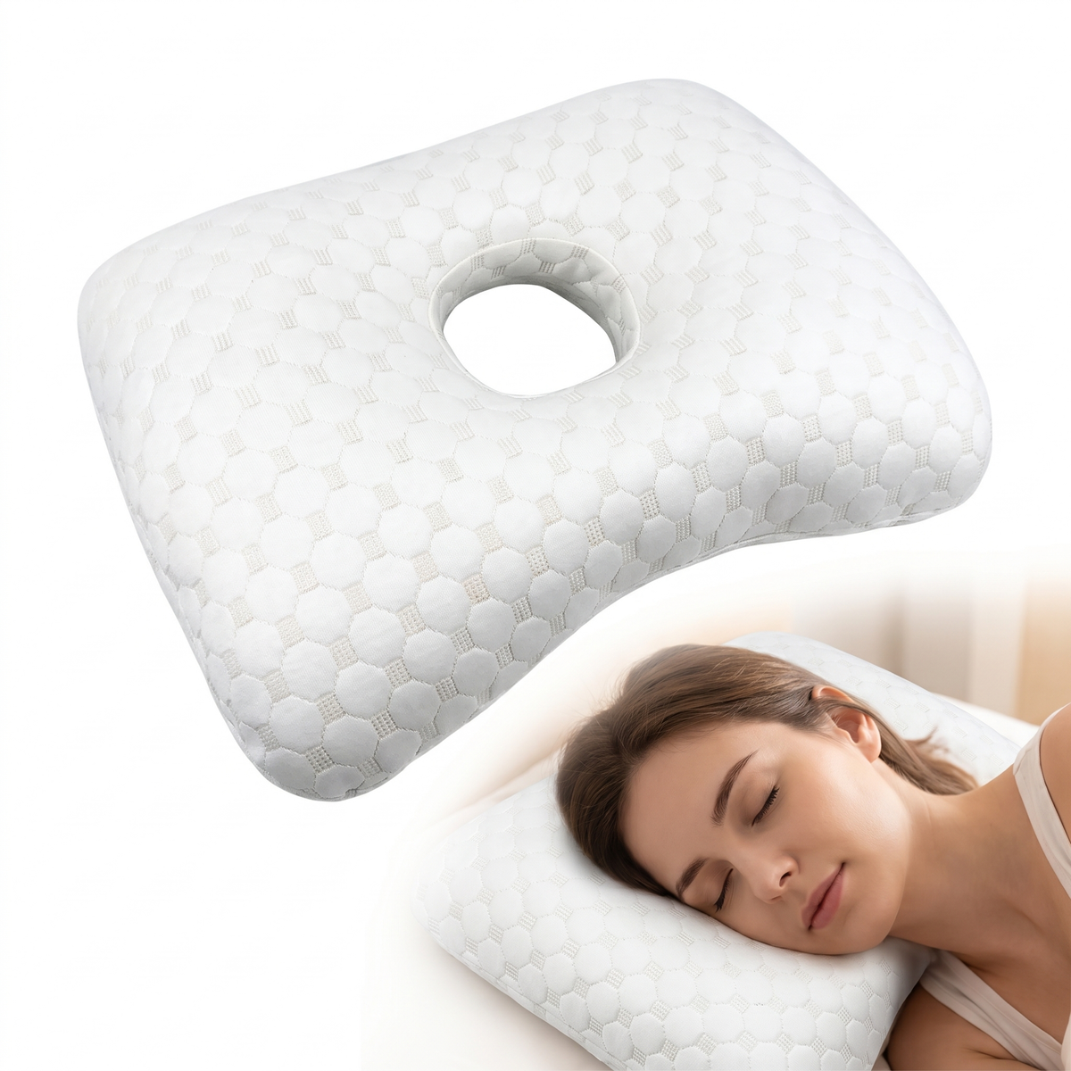 Ear piercing donut pillow