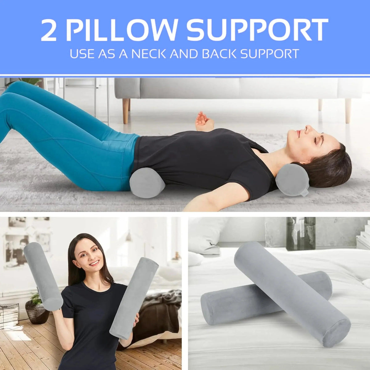 Velmesta Neck Roll Bolster Pillow (2 Pack) view 6