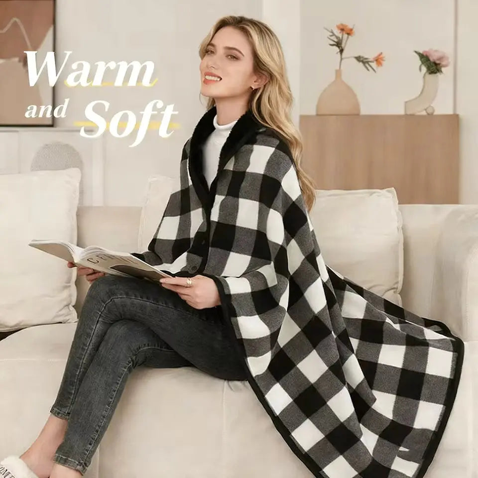 Velmesta Wearable Plaid Fleece Blanket view 2