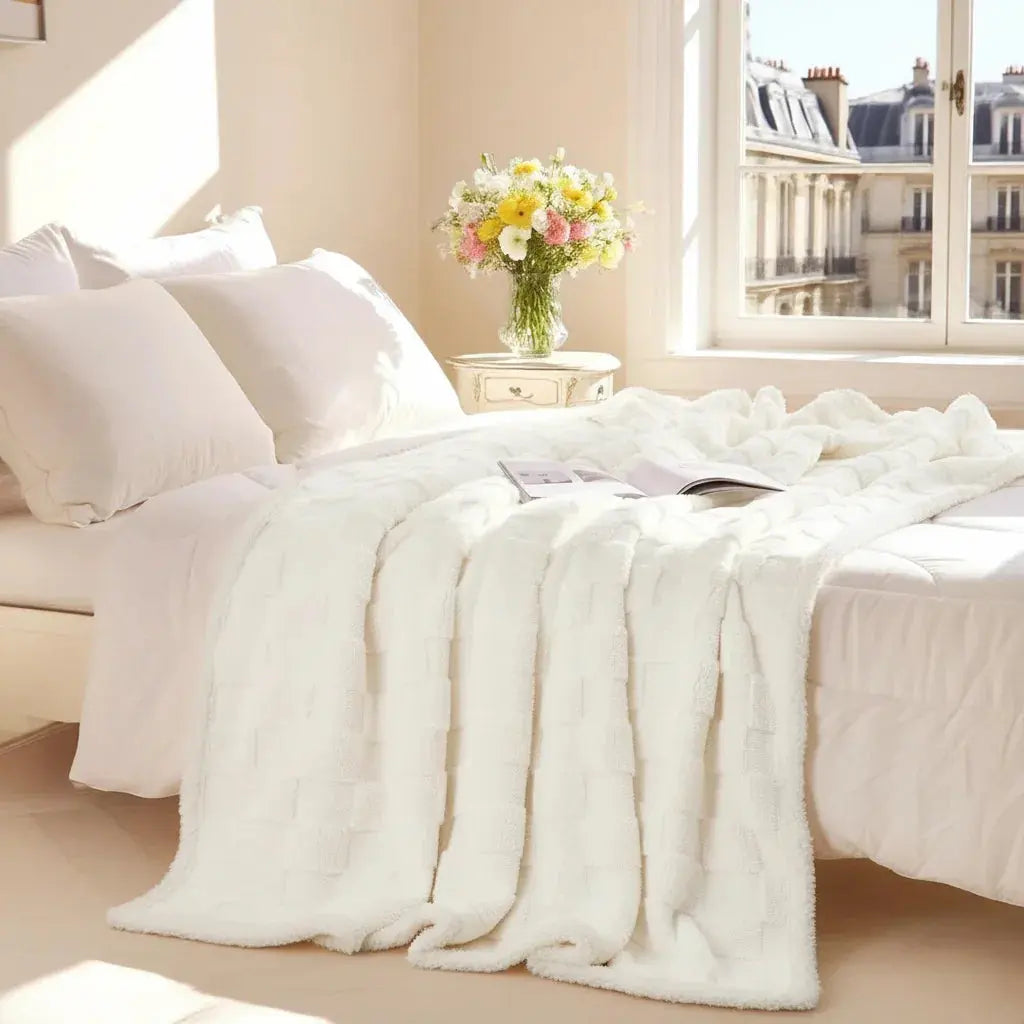 Velmesta Sherpa Flannel Throw Blanket view 14