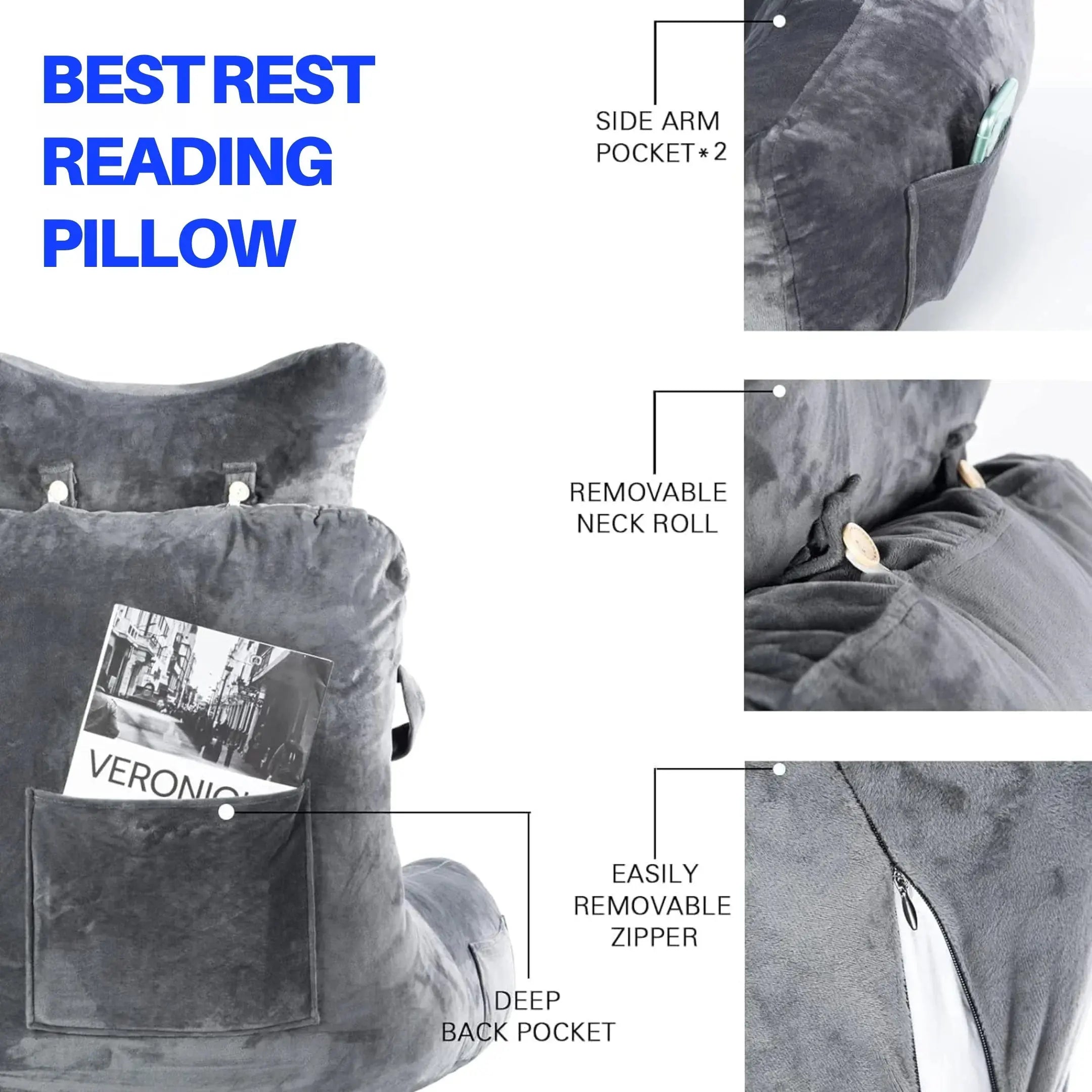 Velmesta Extra Large Reading Bed Pillow