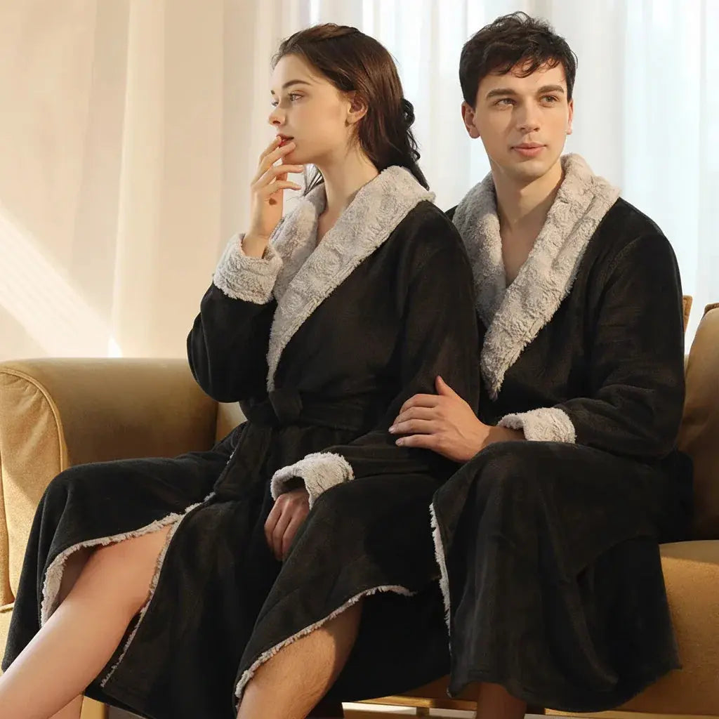 Velmesta Plush Flannel Fleece Bathrobe view 16