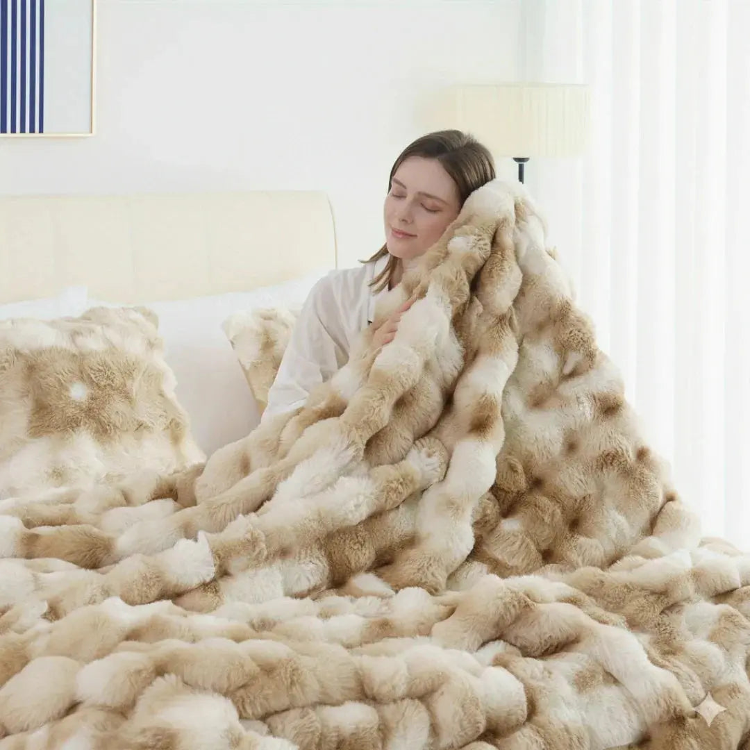 Velmesta Faux Rabbit Fur Throw Blanket view 16