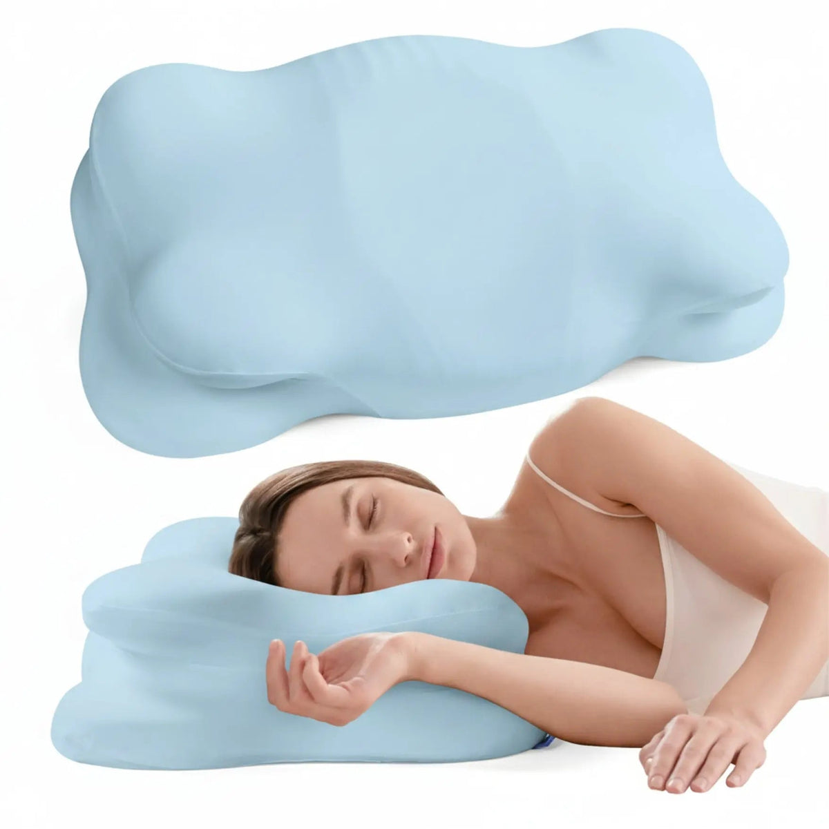 Velmesta Cloud Alignment Pillow in Lake Blue