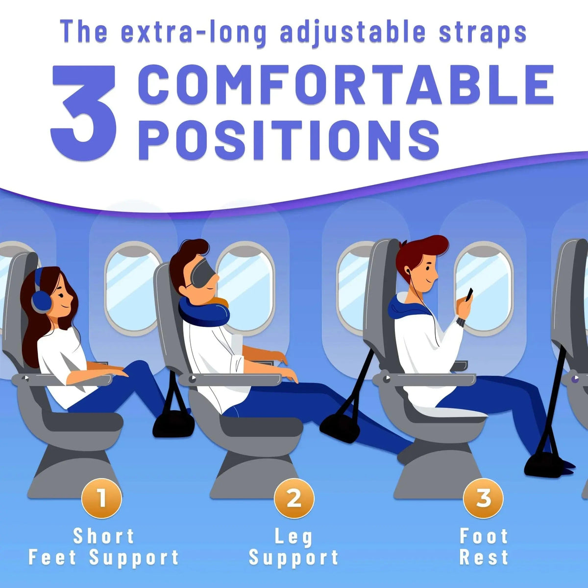 Velmesta Adjustable Airplane Foot Hammock - view 2