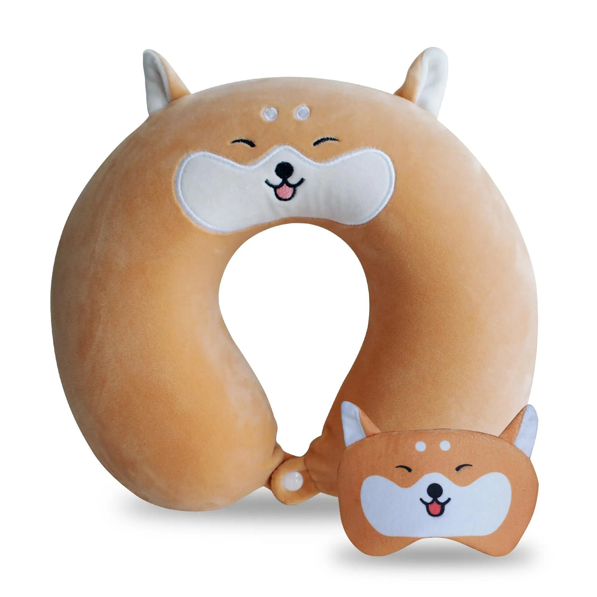Velmesta Animal Memory Foam Travel Pillow with Eye Mask