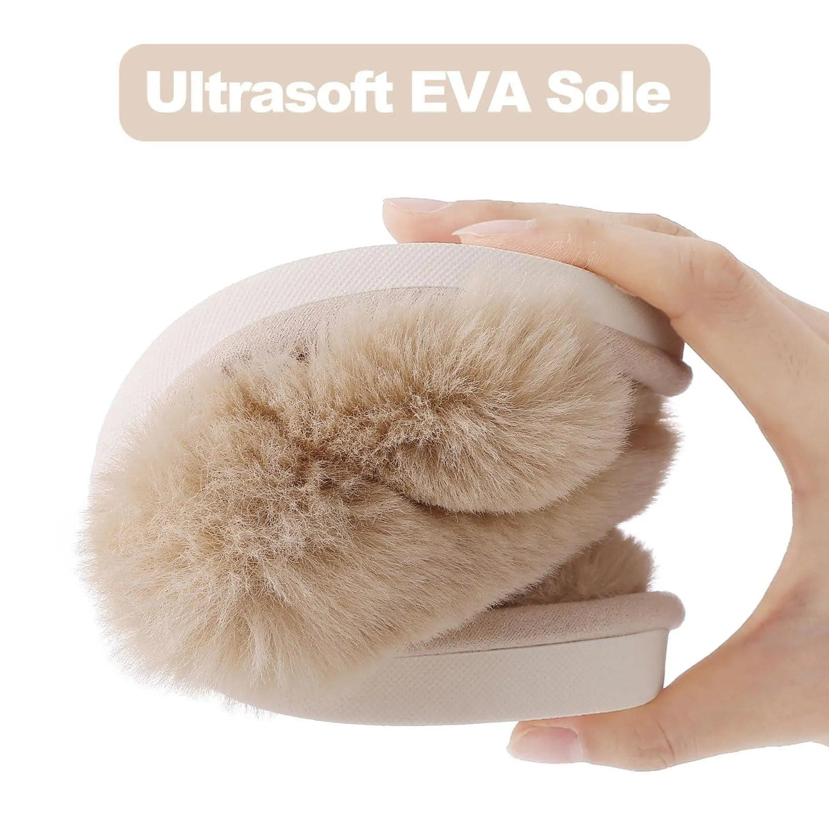 Velmesta Cross-Band Plush Slippers