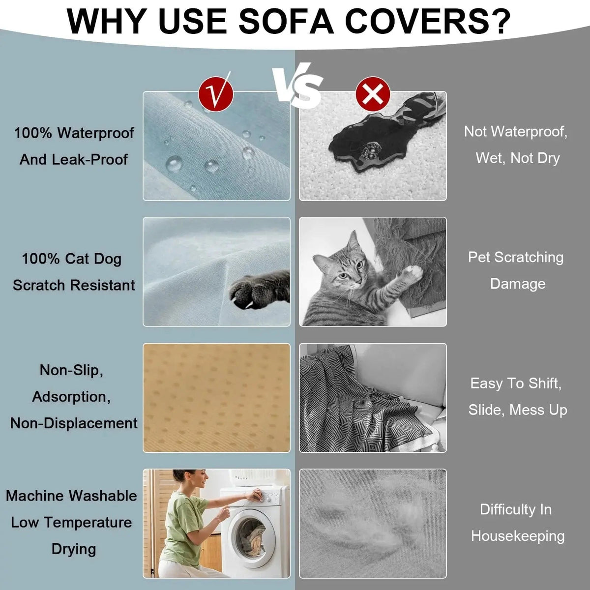 Velmesta Waterproof Non-Slip Sofa Cover view 8