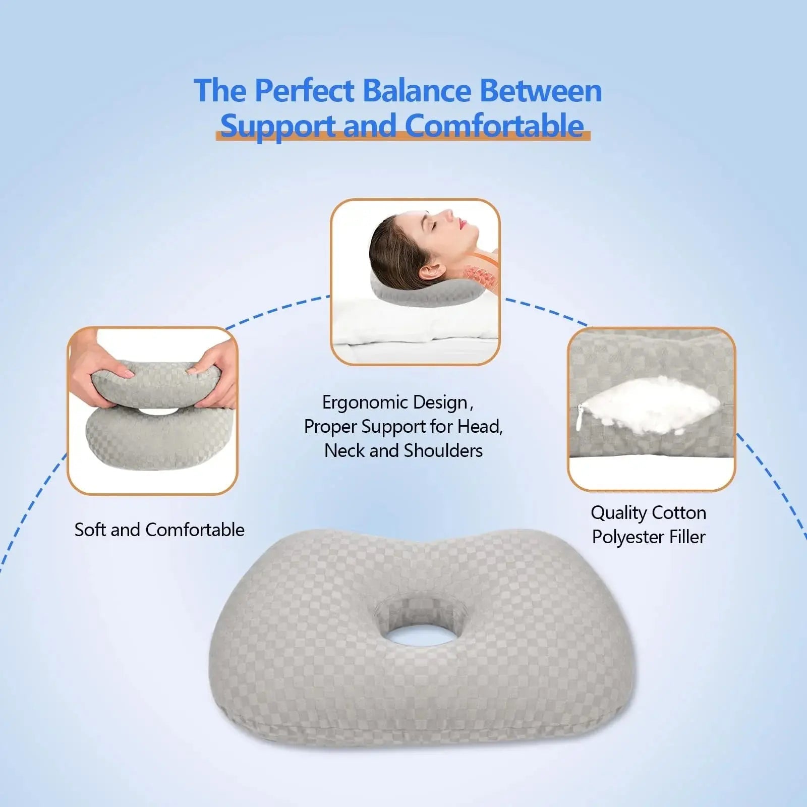 Velmesta Curved Ear Support Pillow