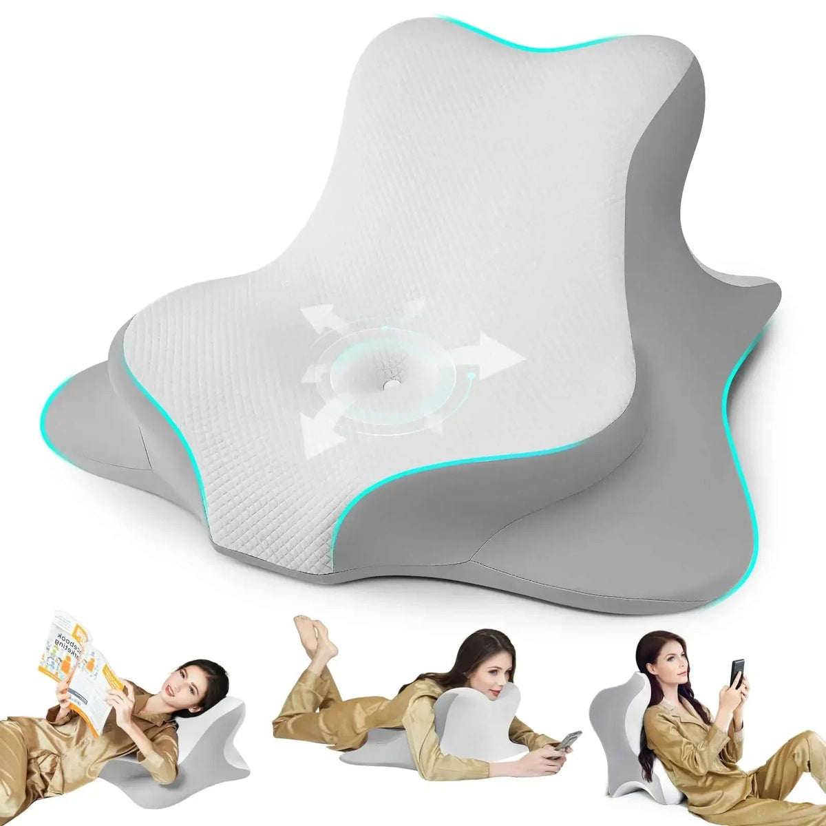 Velmesta Dual-Curve Memory Foam Lounge Pillow