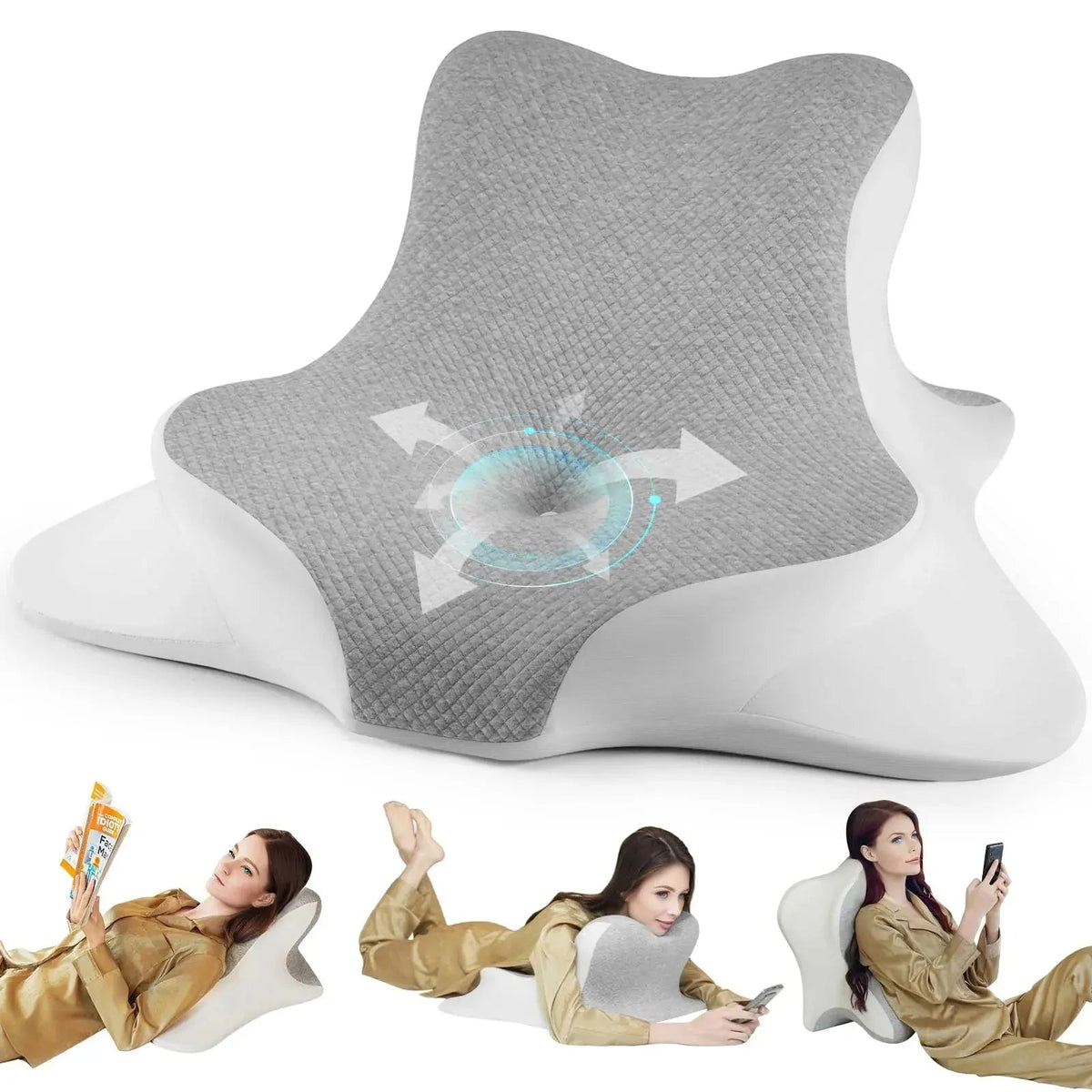 Velmesta Dual-Curve Memory Foam Lounge Pillow view 2