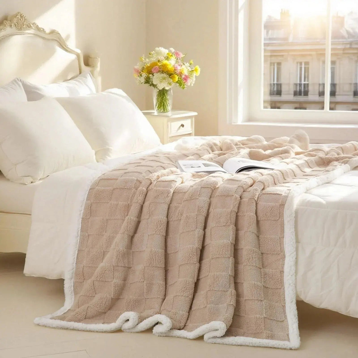Velmesta Sherpa Flannel Throw Blanket view 3