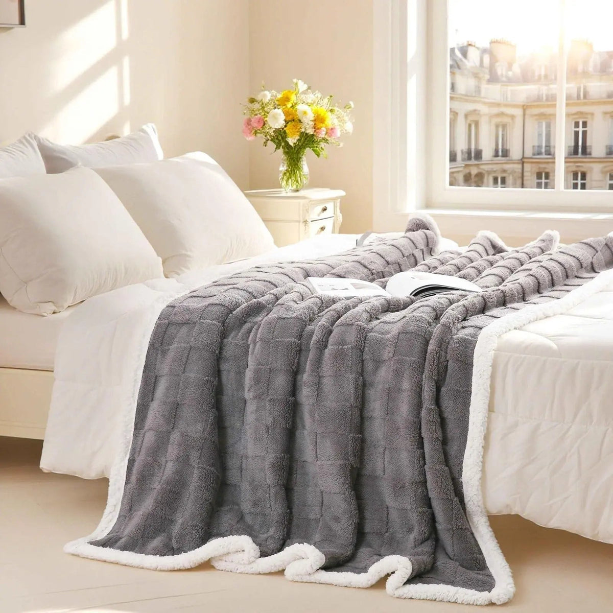 Velmesta Sherpa Flannel Throw Blanket