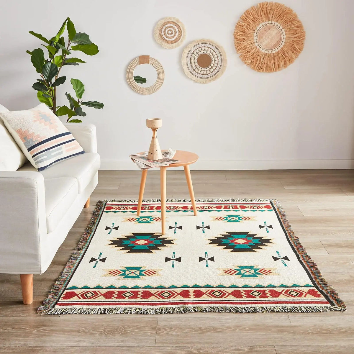 Velmesta Aztec Boho Woven Throw Blanket view 4