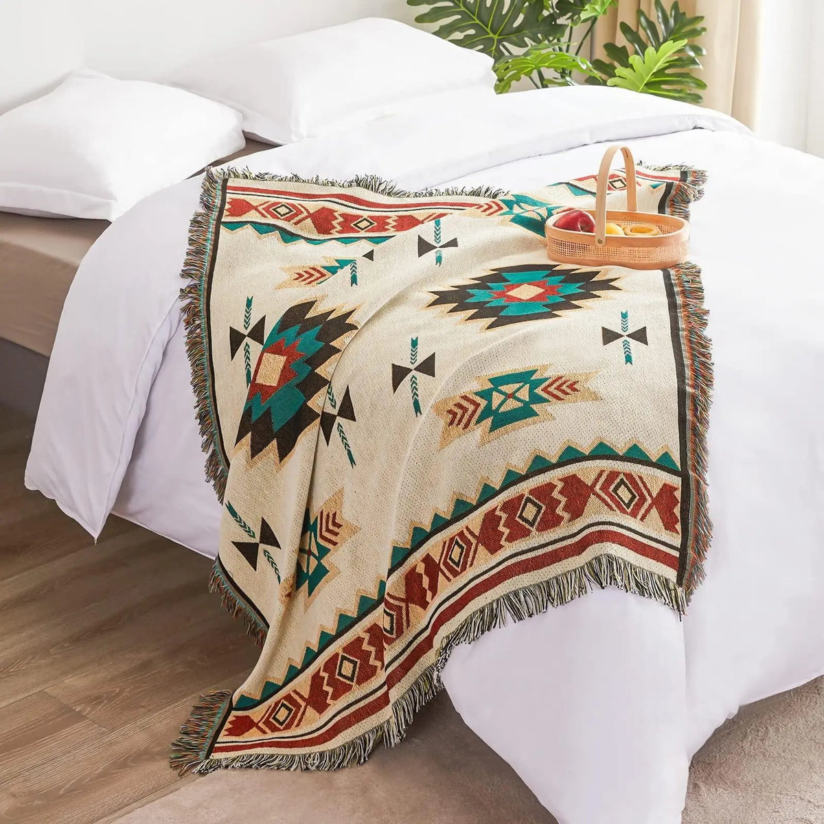 Velmesta Aztec Boho Woven Throw Blanket view 3