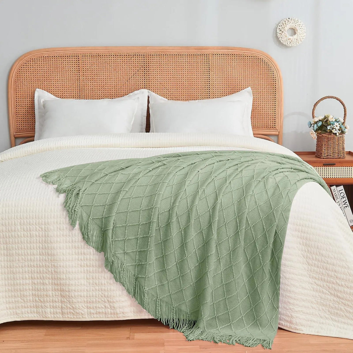 Velmesta Nordic Knitted Throw Blanket view 2