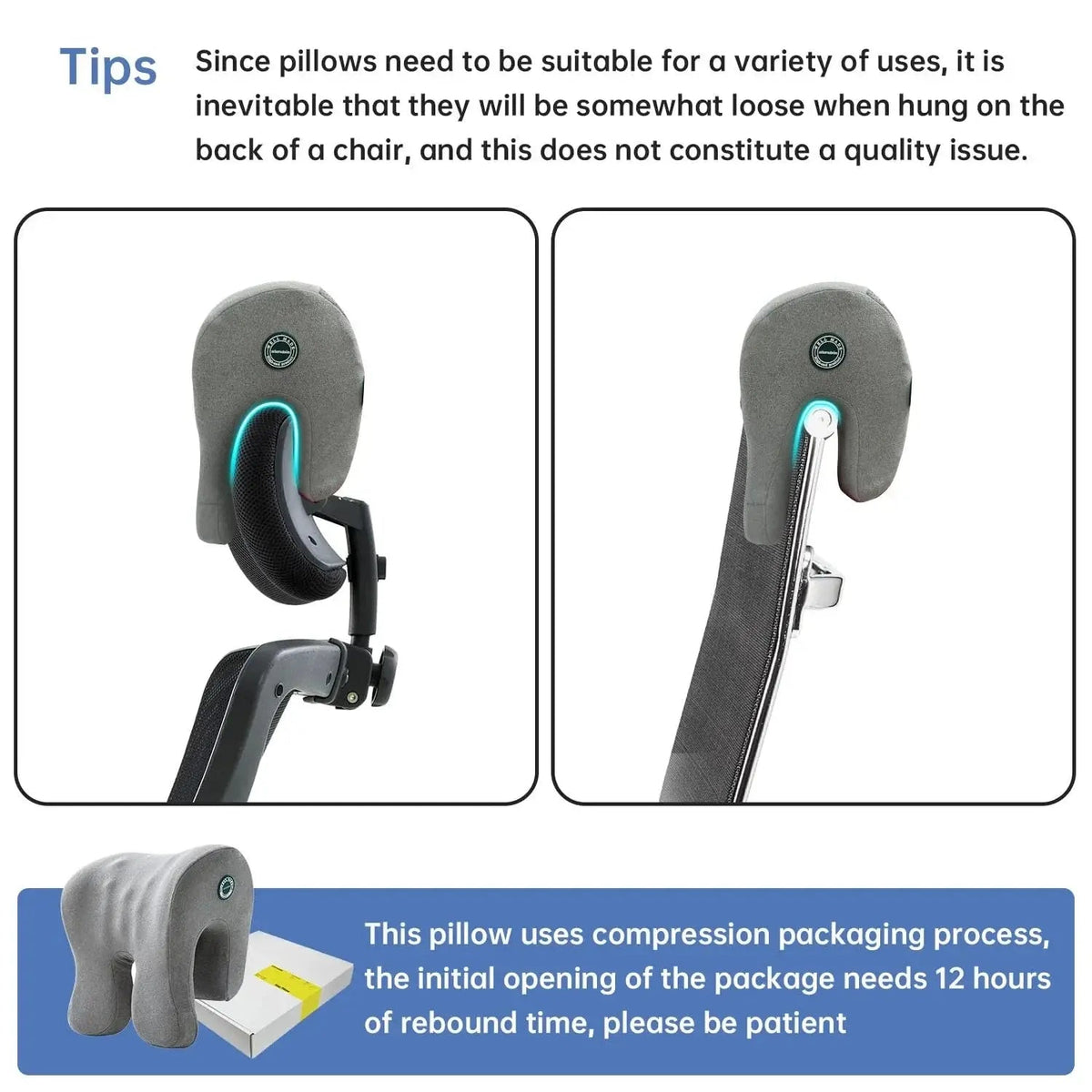 Velmesta Memory Foam Chair Headrest Pillow view 2