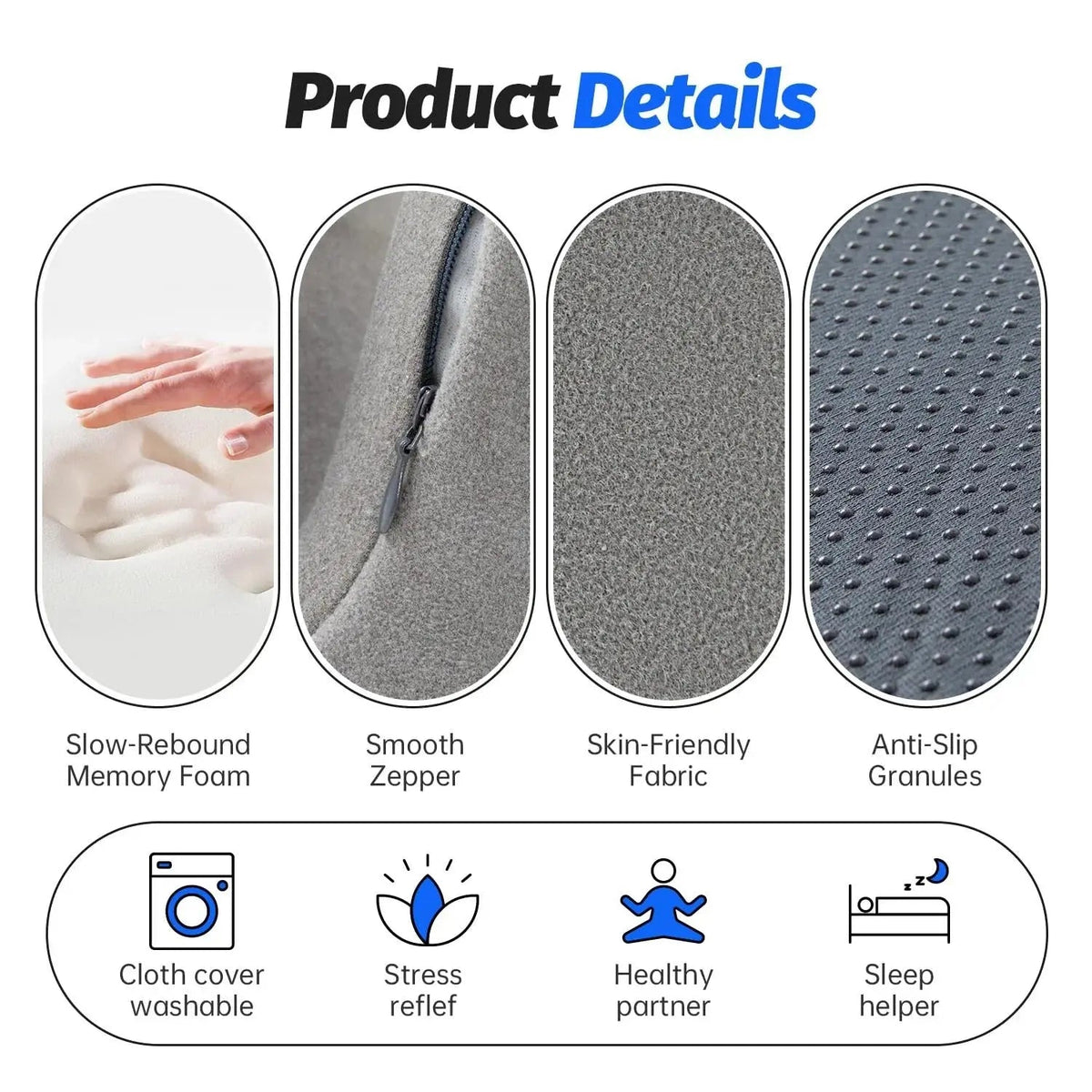 Velmesta Memory Foam Chair Headrest Pillow view 3