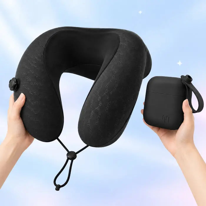 Velmesta Inflatable Travel Neck Pillow with Pocket Case