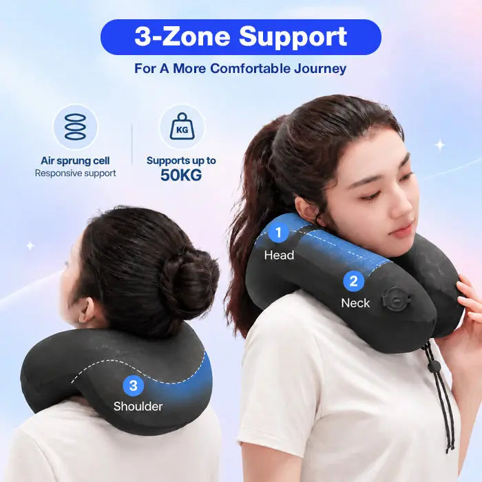 Velmesta Inflatable Travel Neck Pillow with Pocket Case view 2