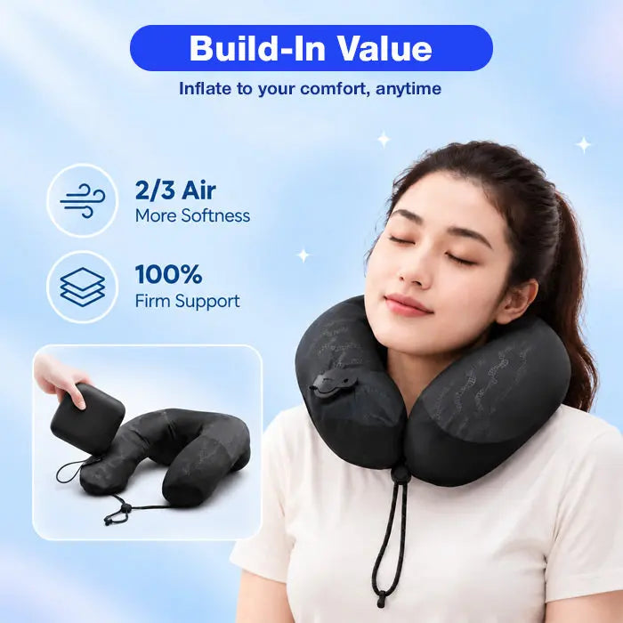 Velmesta Inflatable Travel Neck Pillow with Pocket Case view 3