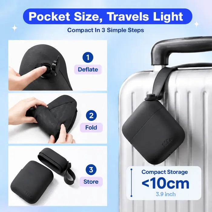 Velmesta Inflatable Travel Neck Pillow with Pocket Case view 6