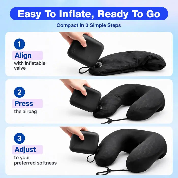 Velmesta Inflatable Travel Neck Pillow with Pocket Case view 7