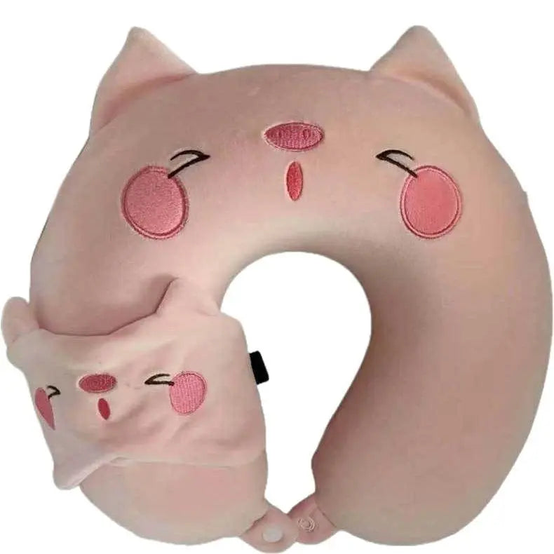 Velmesta Animal Memory Foam Travel Pillow with Eye Mask view 9