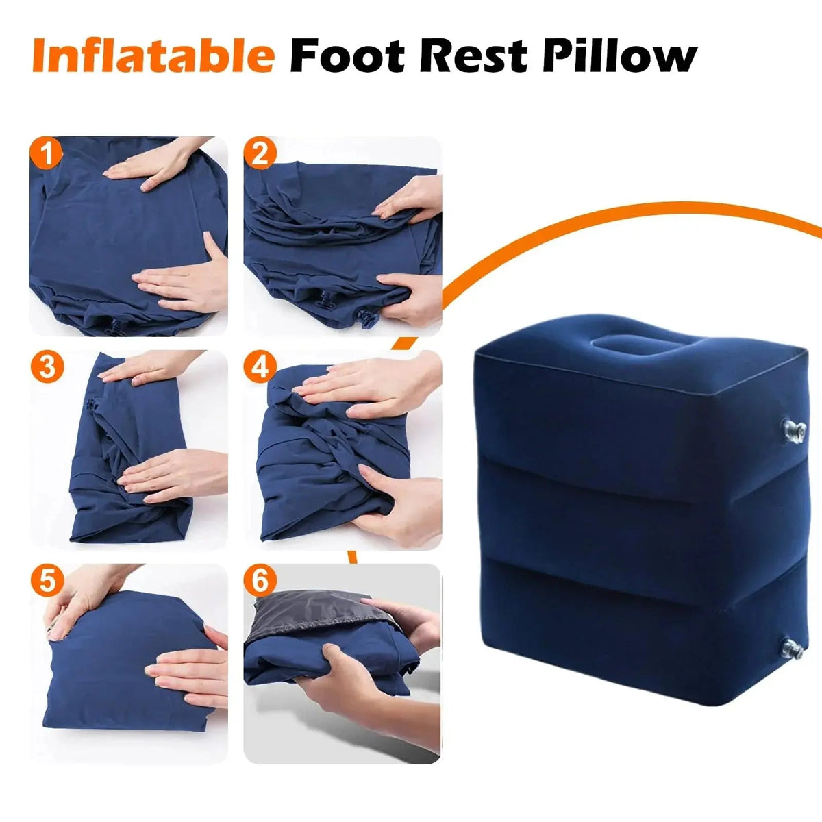 Velmesta Inflatable Travel Foot Rest Pillow view 2