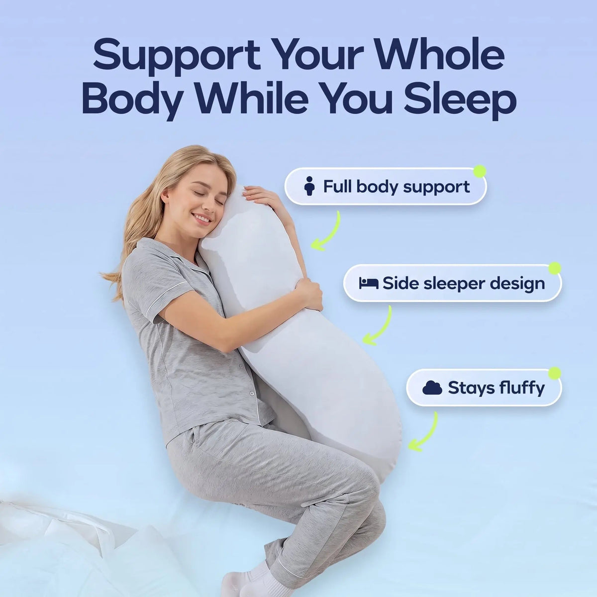 Velmesta Pea Pod Snuggle Pillow for Side Sleepers - view 10