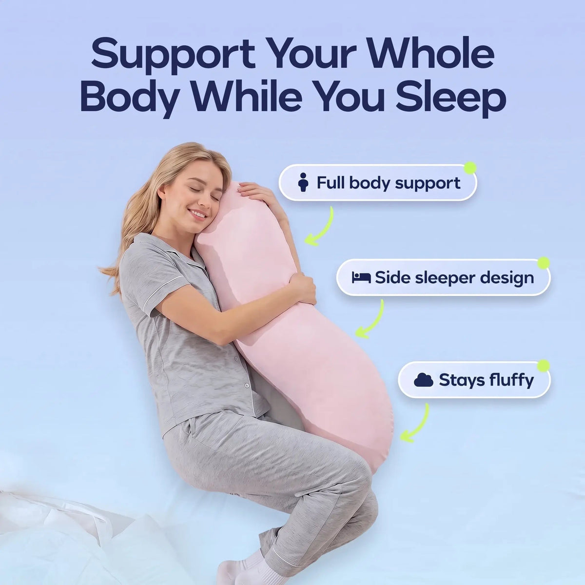 Velmesta Pea Pod Snuggle Pillow for Side Sleepers - view 9