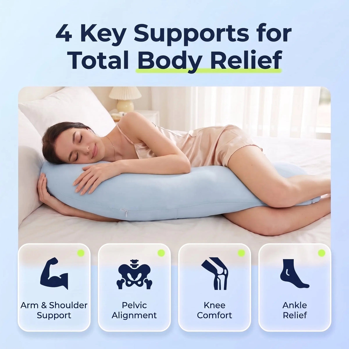 Velmesta Pea Pod Snuggle Pillow for Side Sleepers - view 3