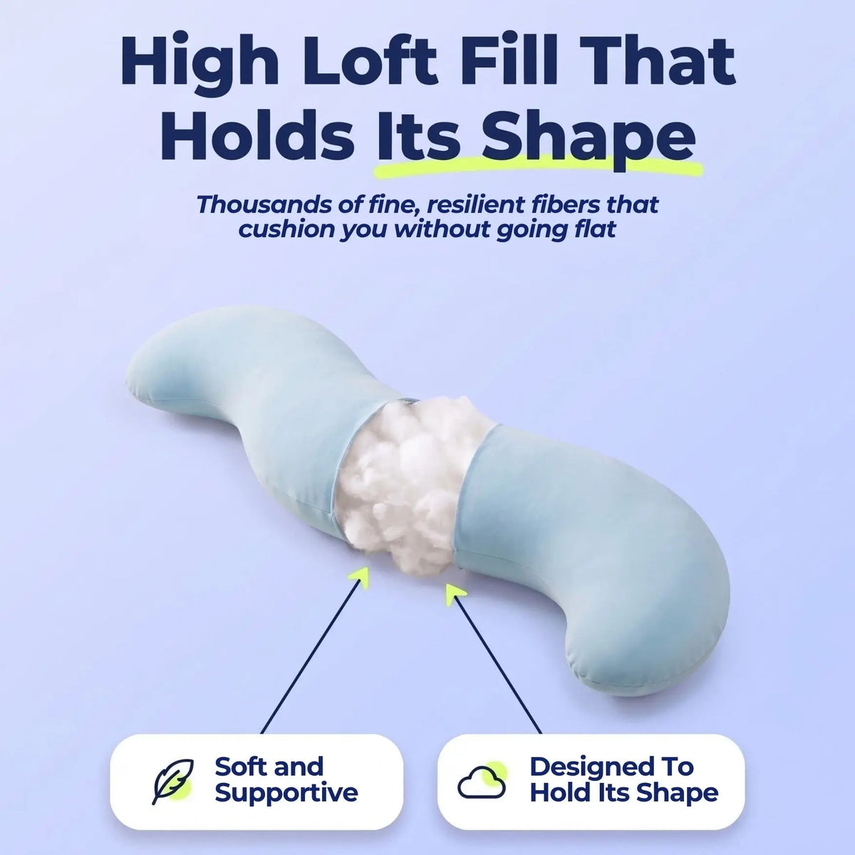 Velmesta Pea Pod Snuggle Pillow for Side Sleepers - view 4