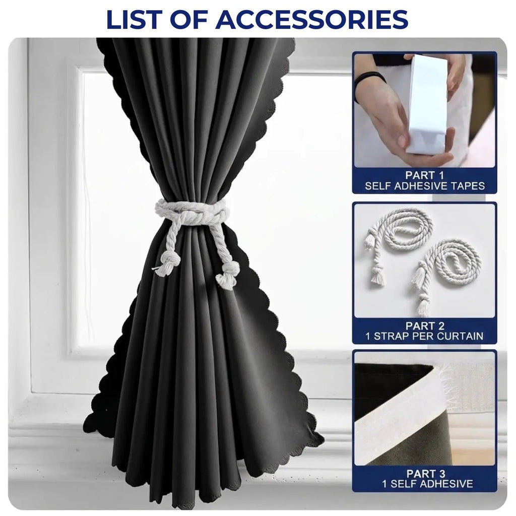 Velmesta Self-Adhesive Blackout Sunshade Curtain