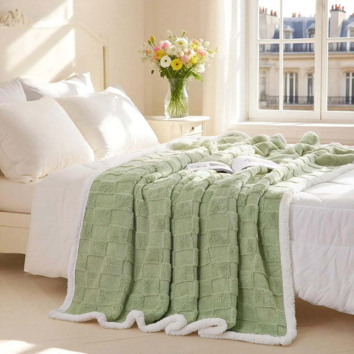 Velmesta Sherpa Flannel Throw Blanket view 6