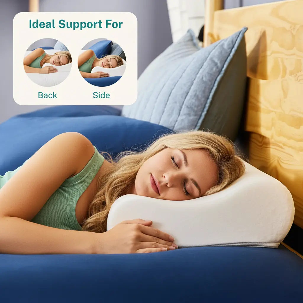 Velmesta Dual-Height Contour Memory Foam Pillow