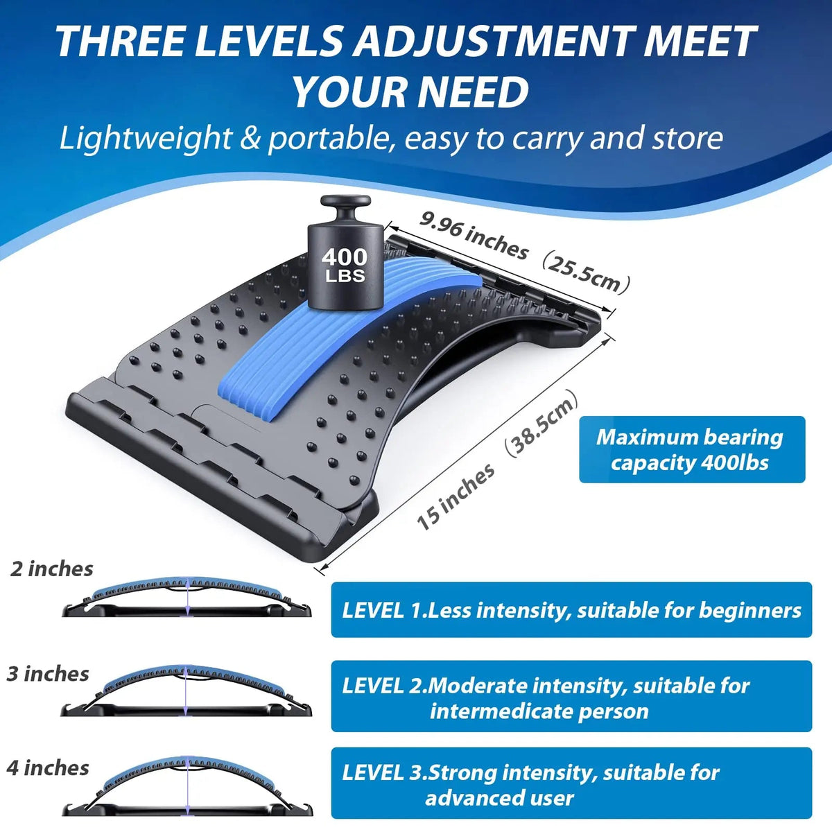 Velmesta Adjustable Multi-Level Back Stretcher