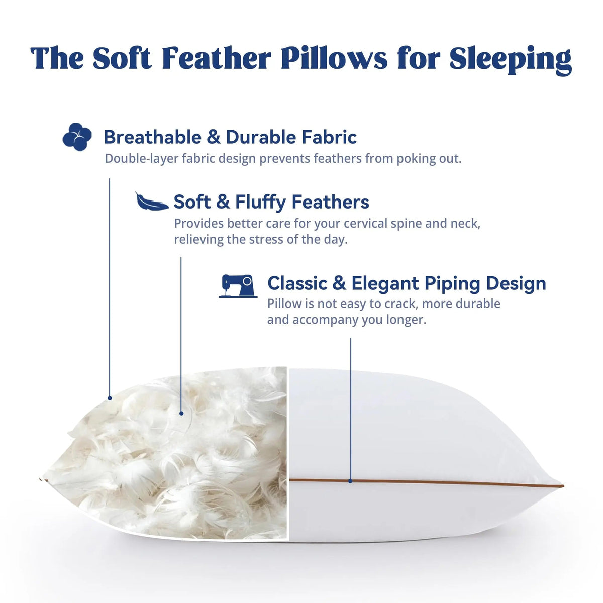 Velmesta Luxury Down Pillow for Premium Sleep Comfort