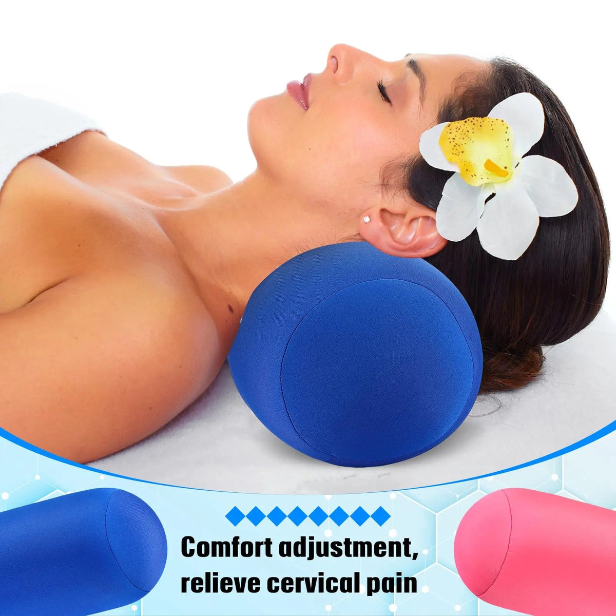 Velmesta Soft Roll Pillow Set for Neck and Back Support