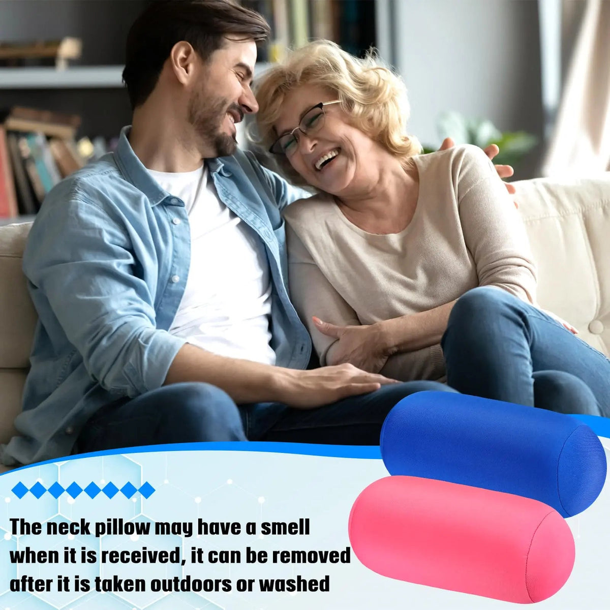 Velmesta Soft Roll Pillow Set for Neck and Back Support