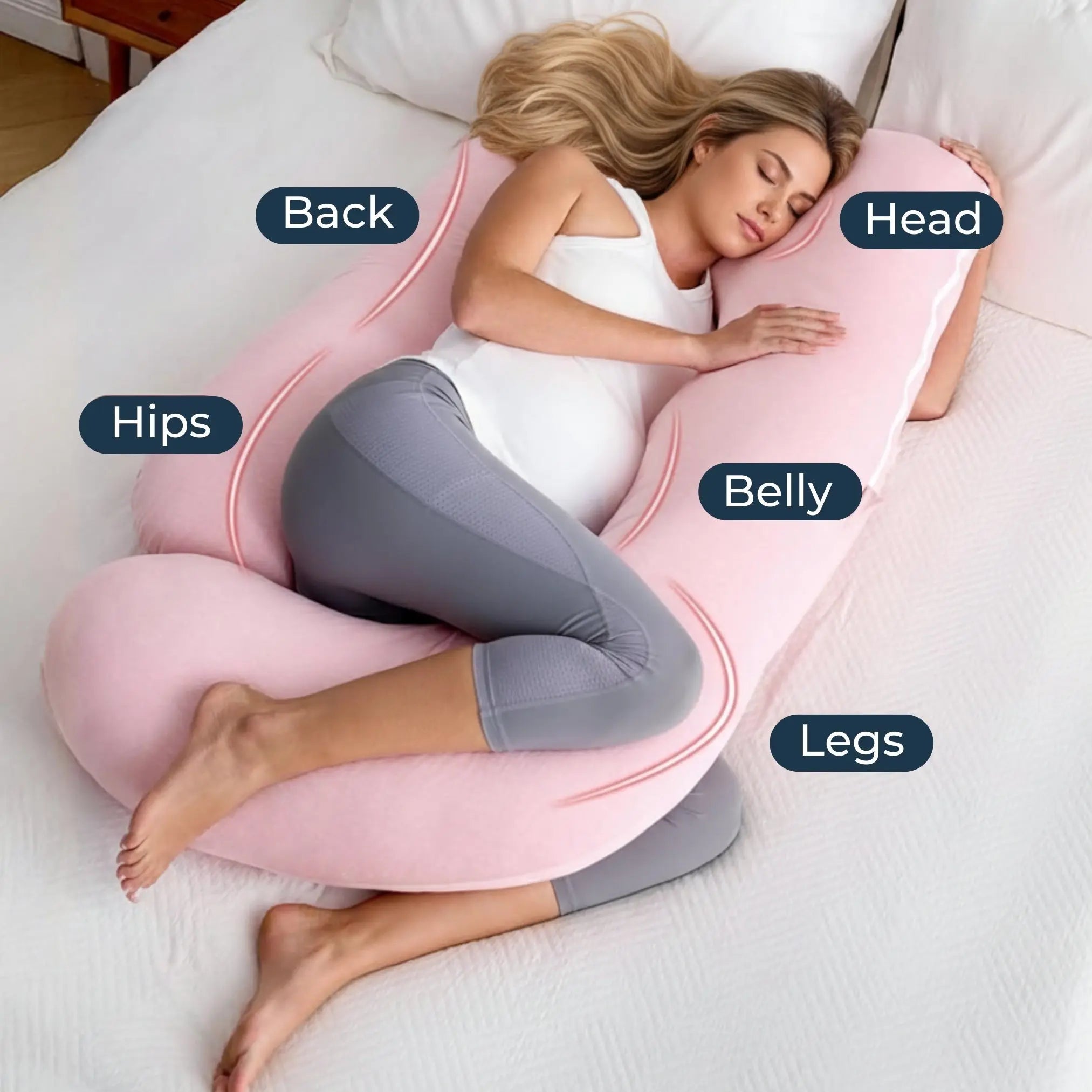 Velmesta Cooling Full Body Pregnancy Pillow