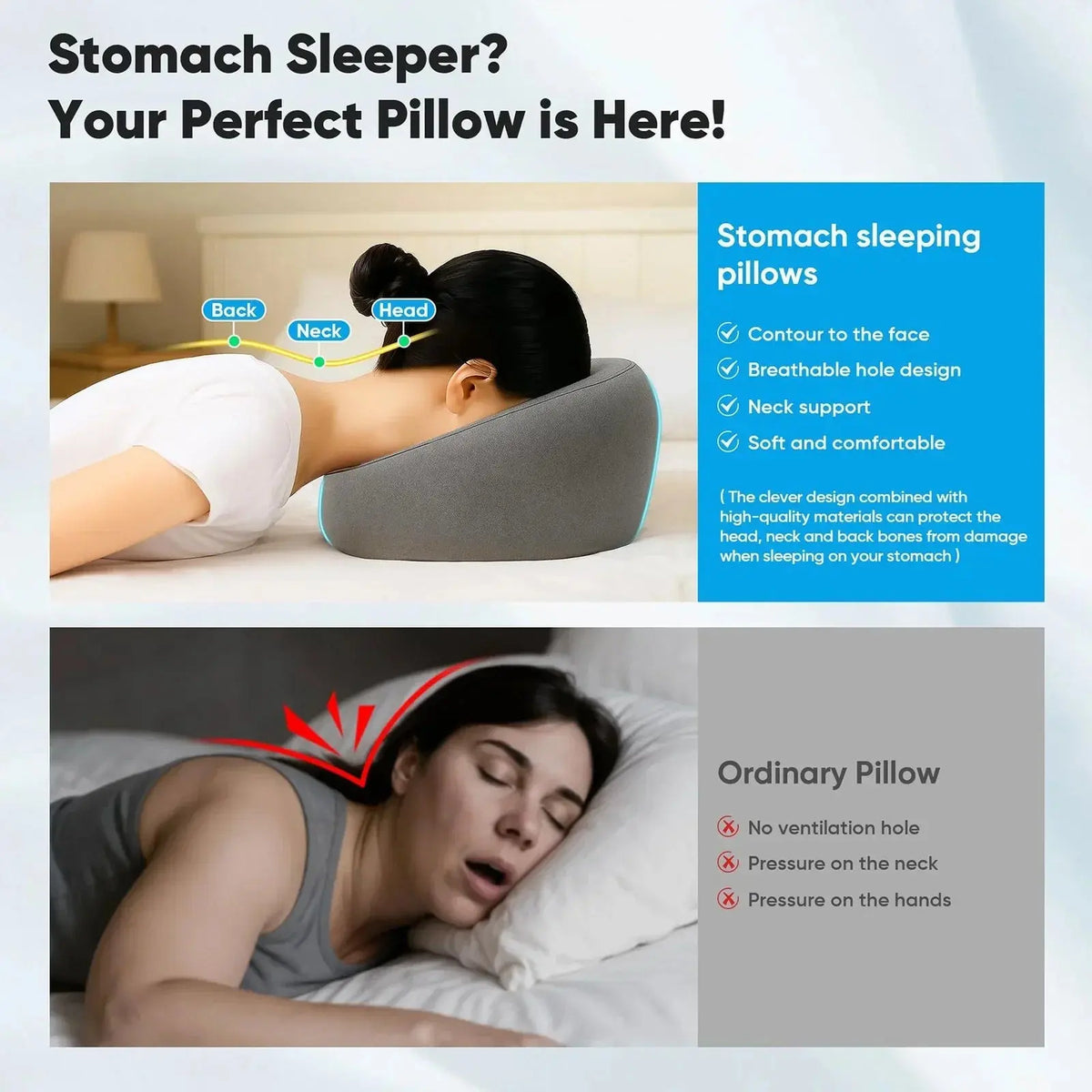 Velmesta Ventilated Face Down Pillow