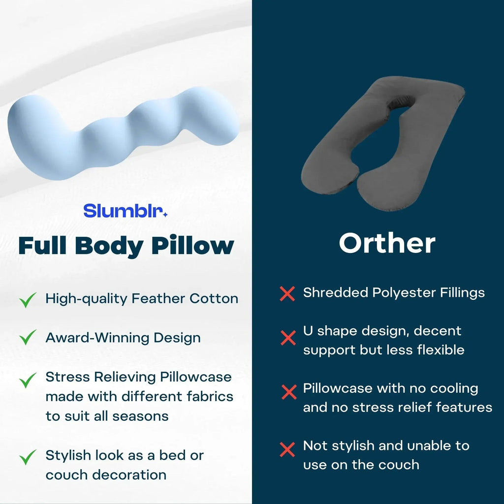 Velmesta Dino Full Body Pillow for side sleeping comfort