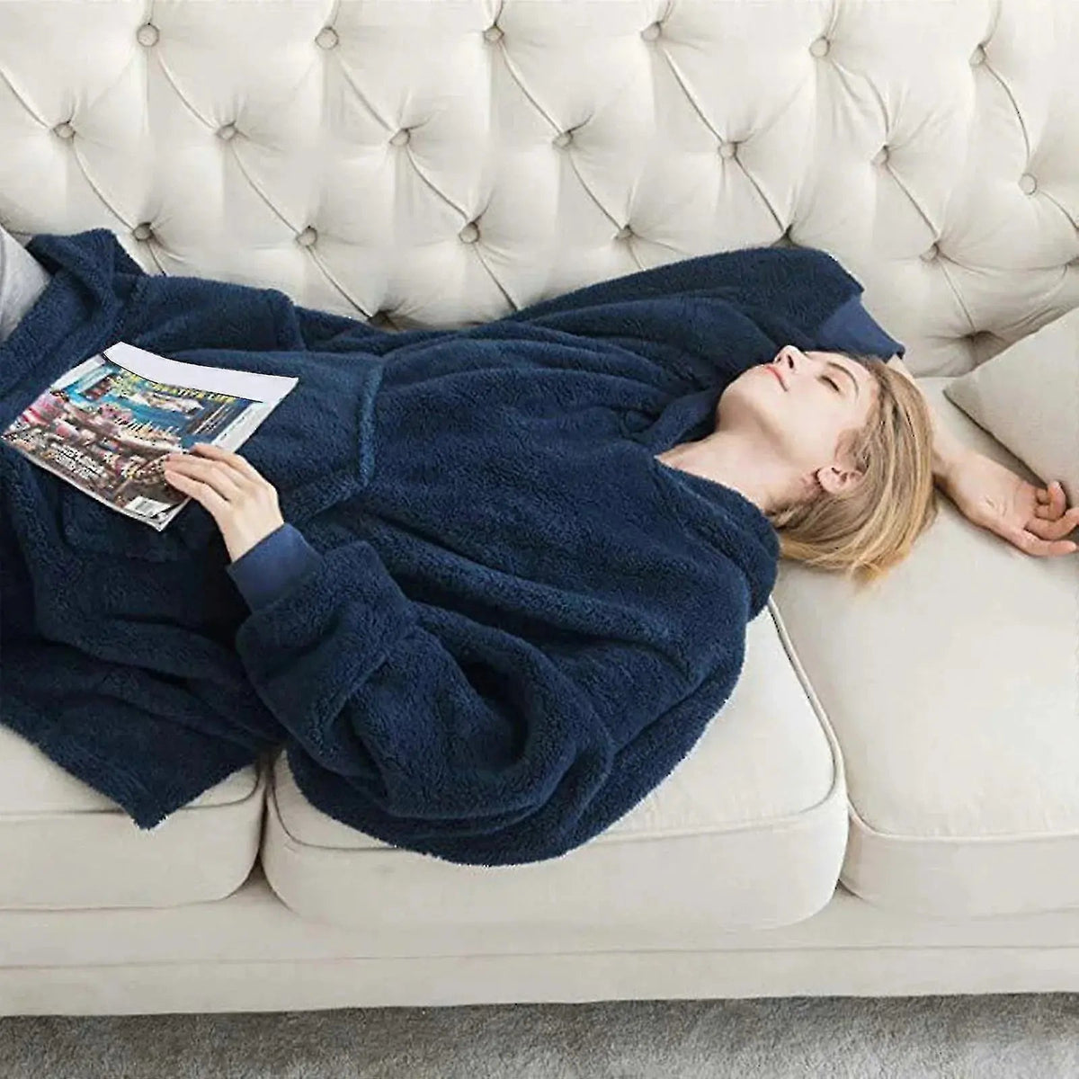 Velmesta Oversized Double Fleece Blanket Hoodie view 10