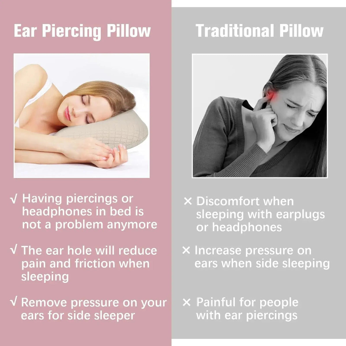 Velmesta Quilted Cotton Ear Pillow with Hole view 4