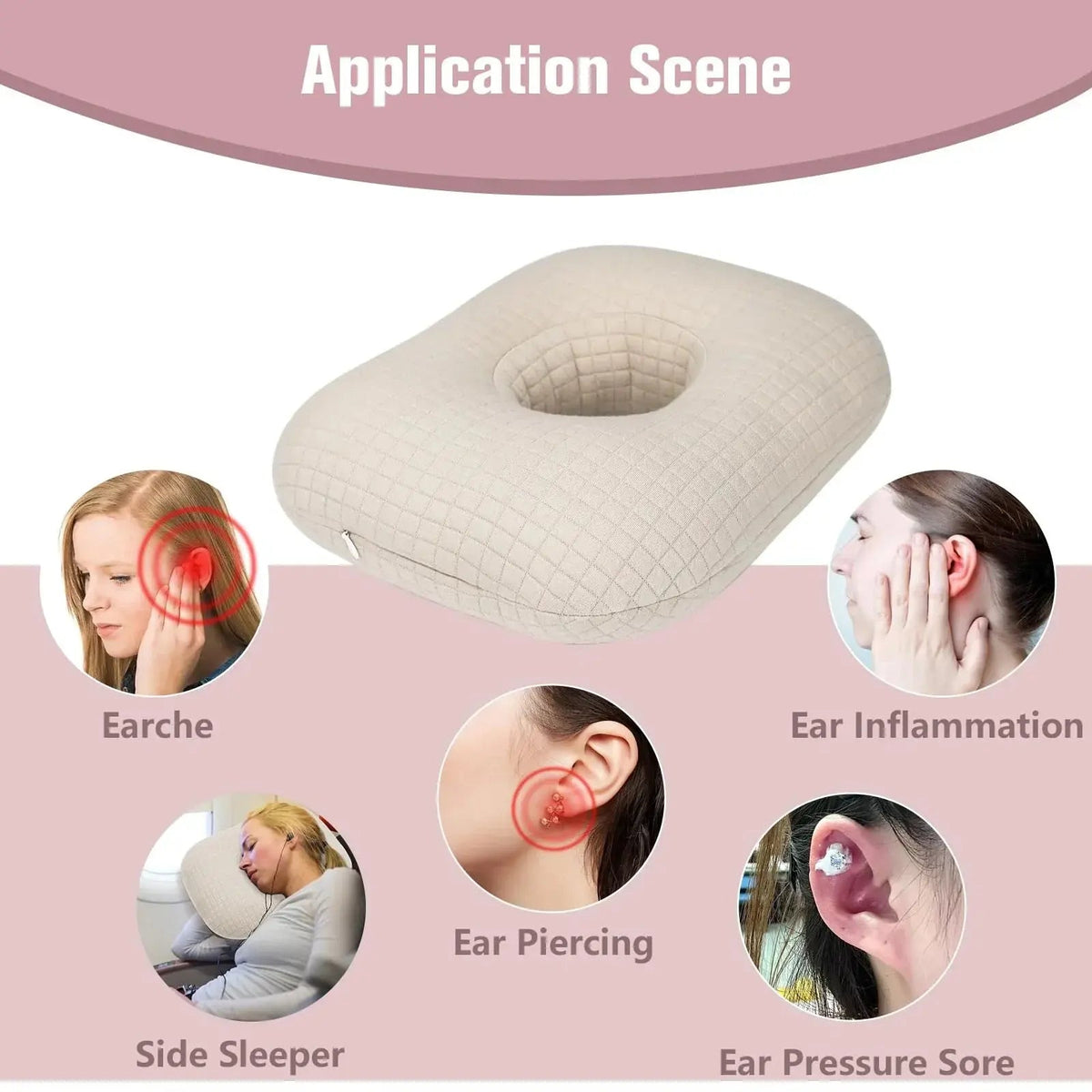 Velmesta Quilted Cotton Ear Pillow with Hole view 6
