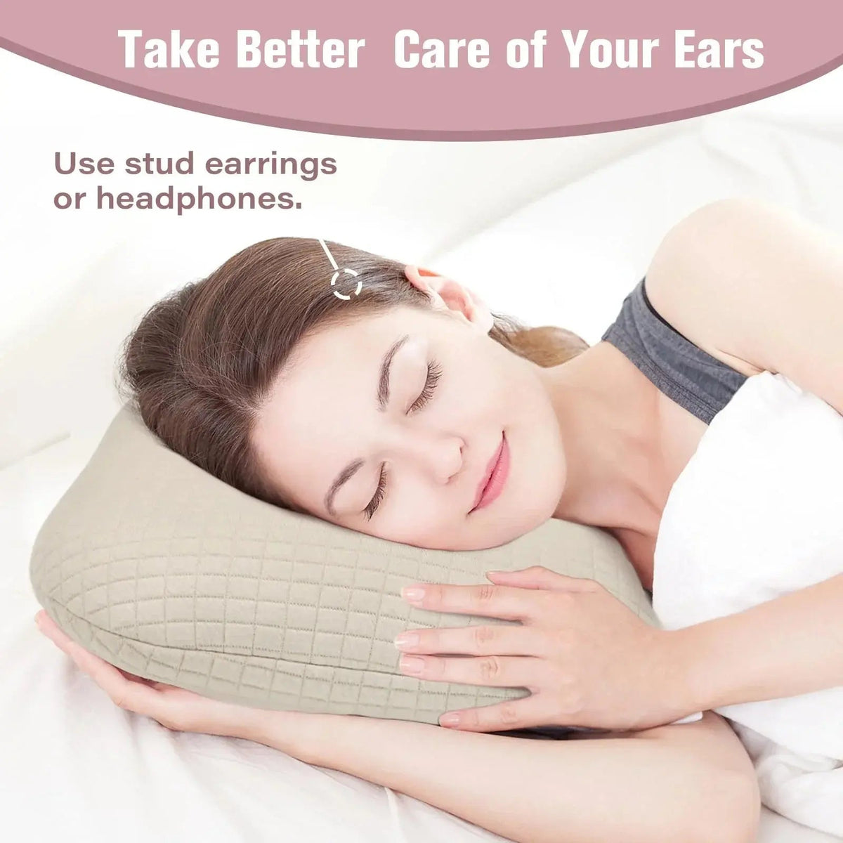 Velmesta Quilted Cotton Ear Pillow with Hole view 7