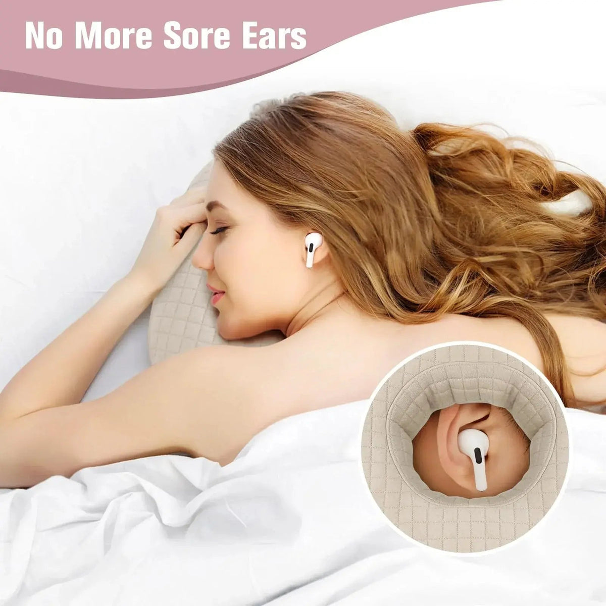 Velmesta Quilted Cotton Ear Pillow with Hole view 8