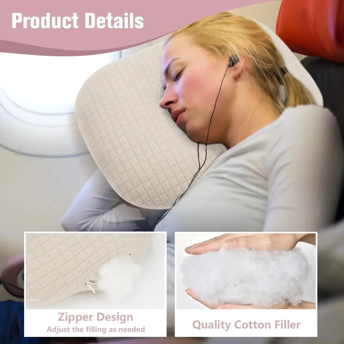 Velmesta Quilted Cotton Ear Pillow with Hole view 5