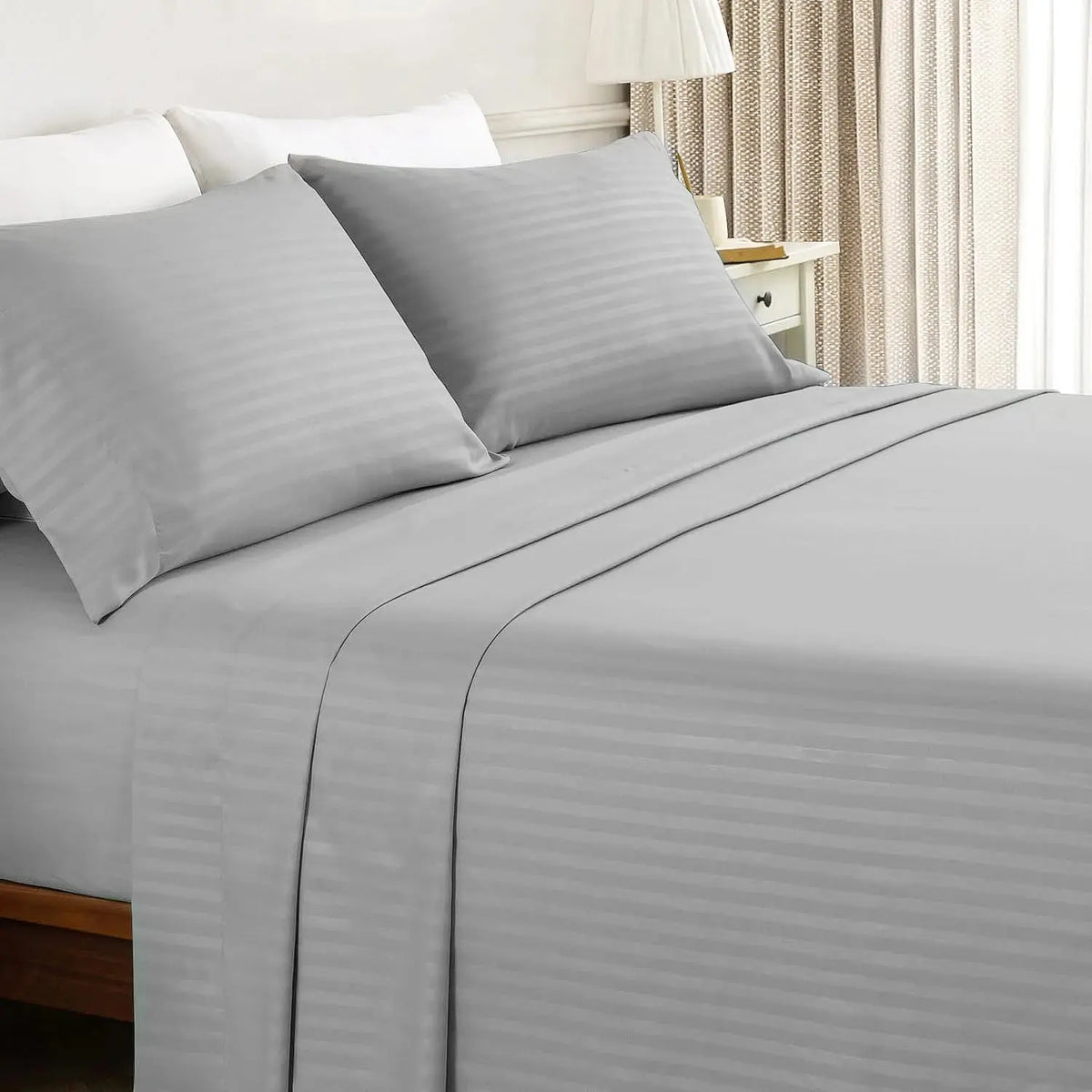 Velmesta Coordinated Solid Stripe Sheet Set